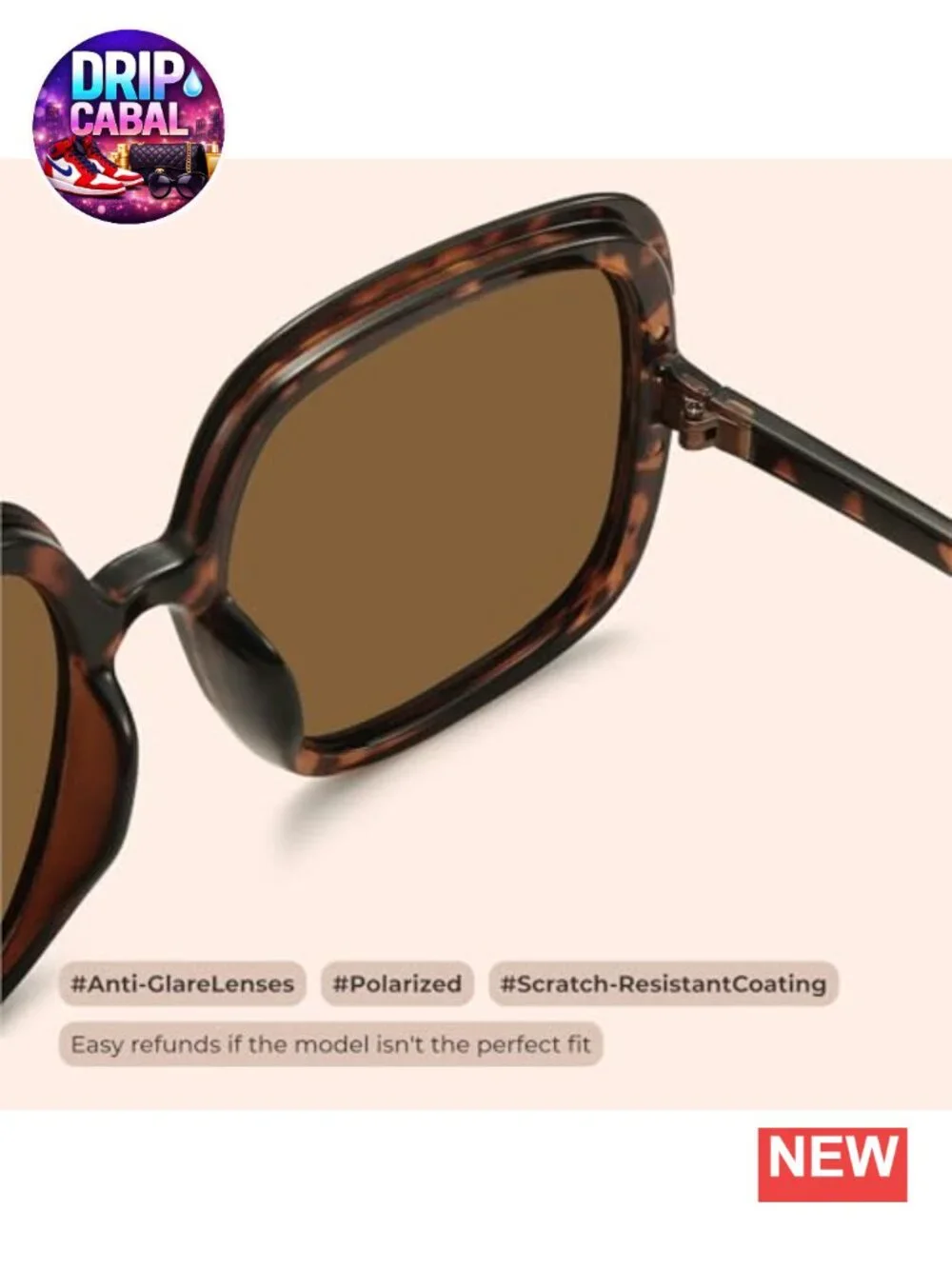 Oversized Polarized Sunglasses Women Retro Trendy Shades UV400